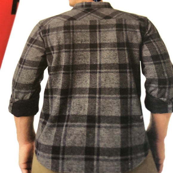 Chaps Men's Long Sleeve Lakeland Stretch Flannel Knit Fleece Shirt Regular Fit M - Picture 2 of 14